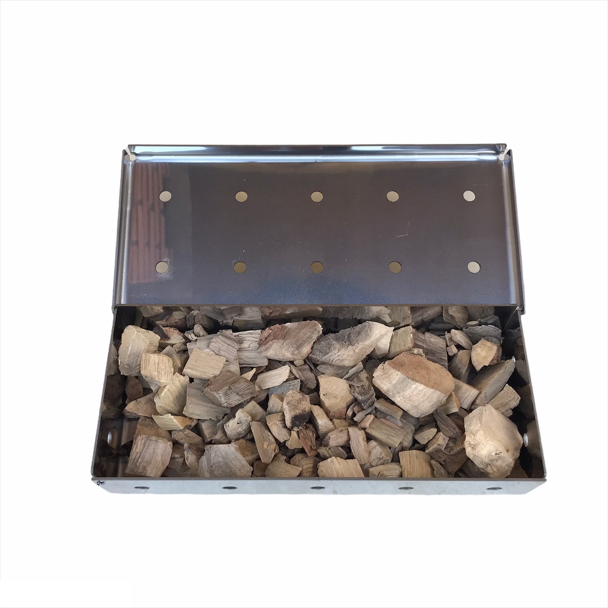 Caixa Smoker Box para defumação Aço Inox 22 x 9 cm Artmill