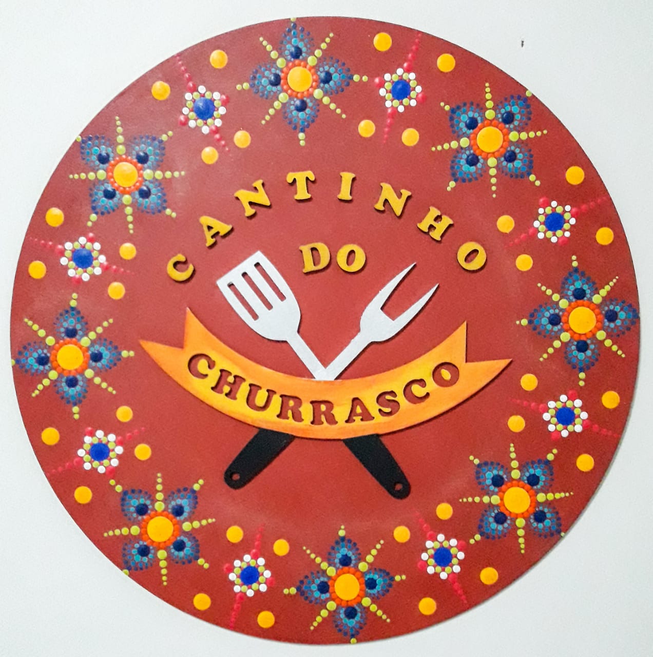 Placa Decorativa Cantinho do Churrasco Pintura Livre 35 cm CC-30
