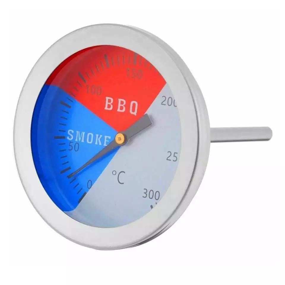 Termômetro Analógico Aço Inox 300°C Haste Curta