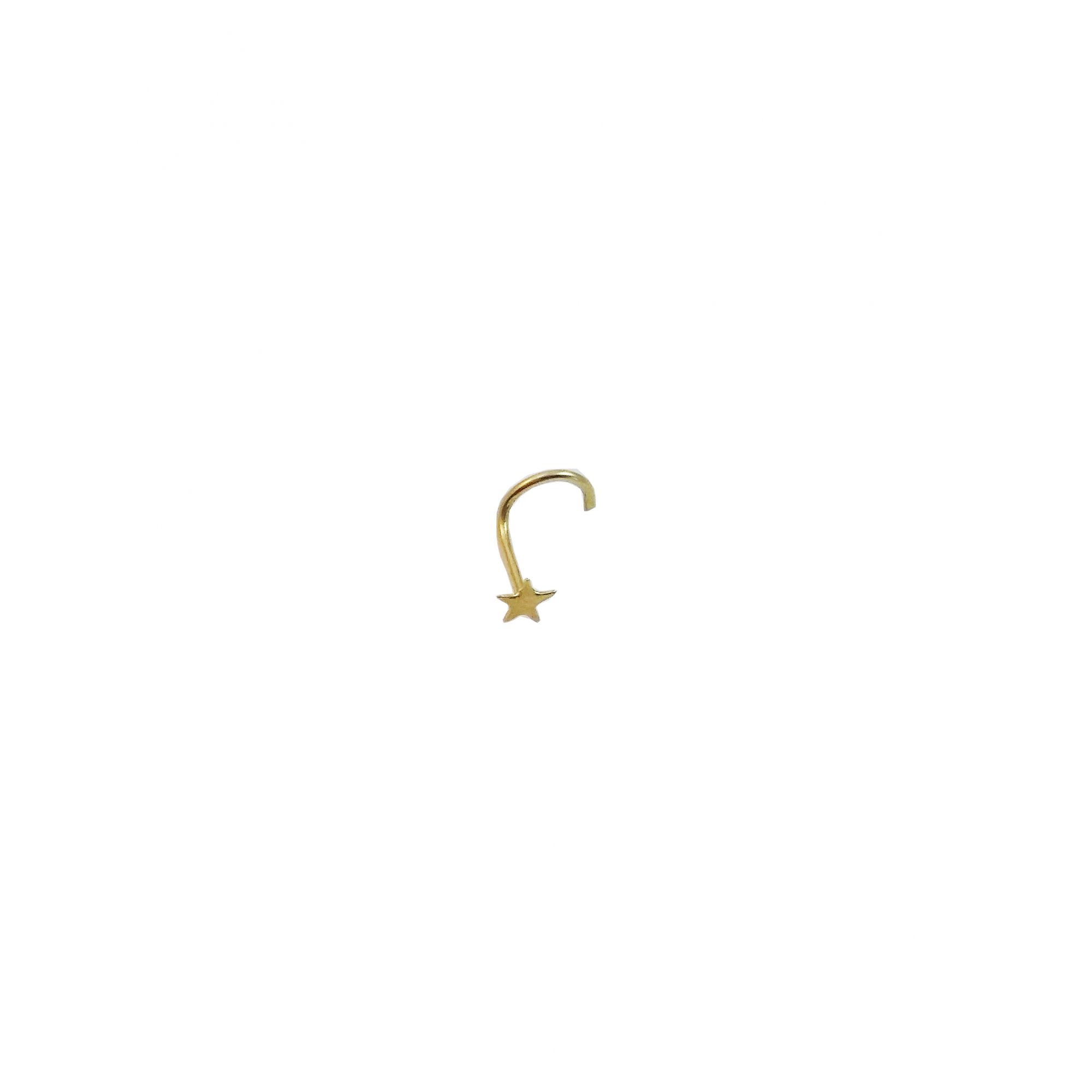 Piercing Nariz Estrela Ouro Amarelo 18k L 2.5