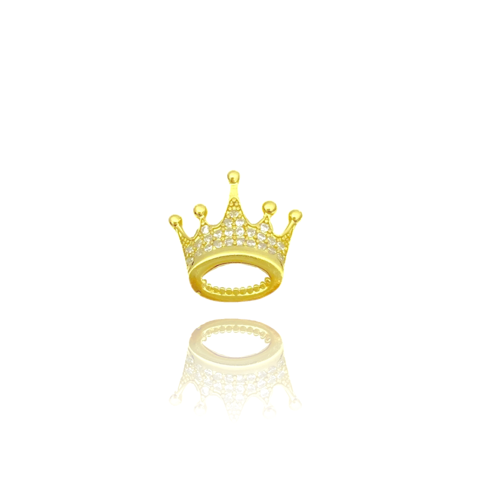Pingente Coroa Cravejado em Zircônia (1,8cmX1,9cm) (Banho Ouro 24K)