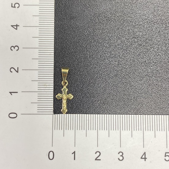 Pingente Crucifixo Jesus Mini (1,7cmX1cm) (Banho Ouro 24k)