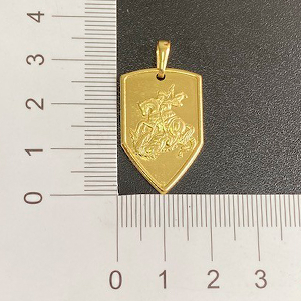 Pingente Escudo São Jorge (3cmX2cm) (Banho Ouro 24k)