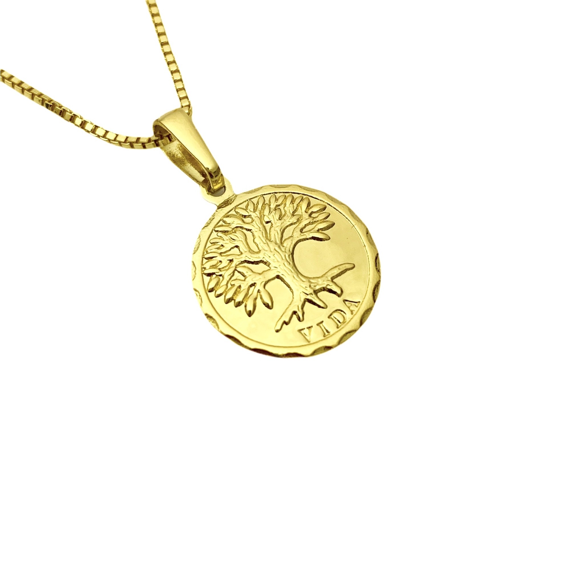 Pingente Medalha Árvore Da Vida (2,1cmX1,8cm) (Banho Ouro 24k)