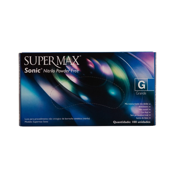 Luva SuperMax SONIC de Procedimento sem Pó, CA 44101
