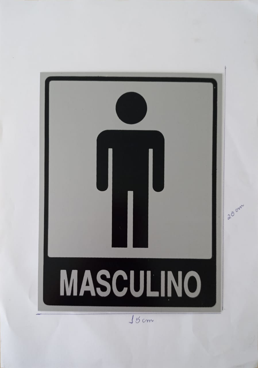 Placa - banheiro masculino