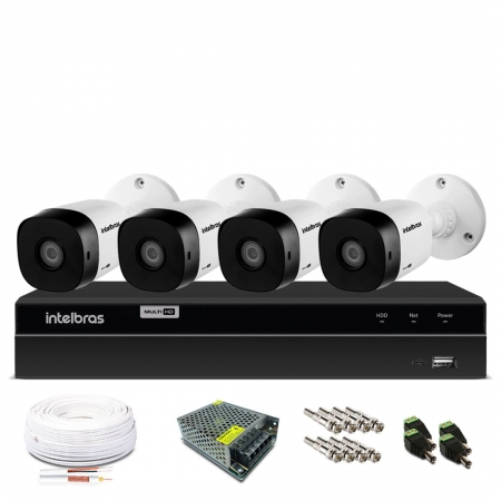 Kit Câmeras de Segurança Intelbras Dvr 8 Câmeras e 4 Infra Vhd 1010 B