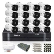 Kit Monitoramento Intelbras com 16 Câmeras de Segurança 720p