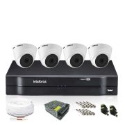 Kit CFTV 4 Câmeras de Segurança Intelbras Dome 720p
