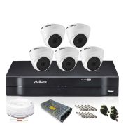 Kit Câmera Intelbras com 5 Câmeras de Segurança Dome 1080p