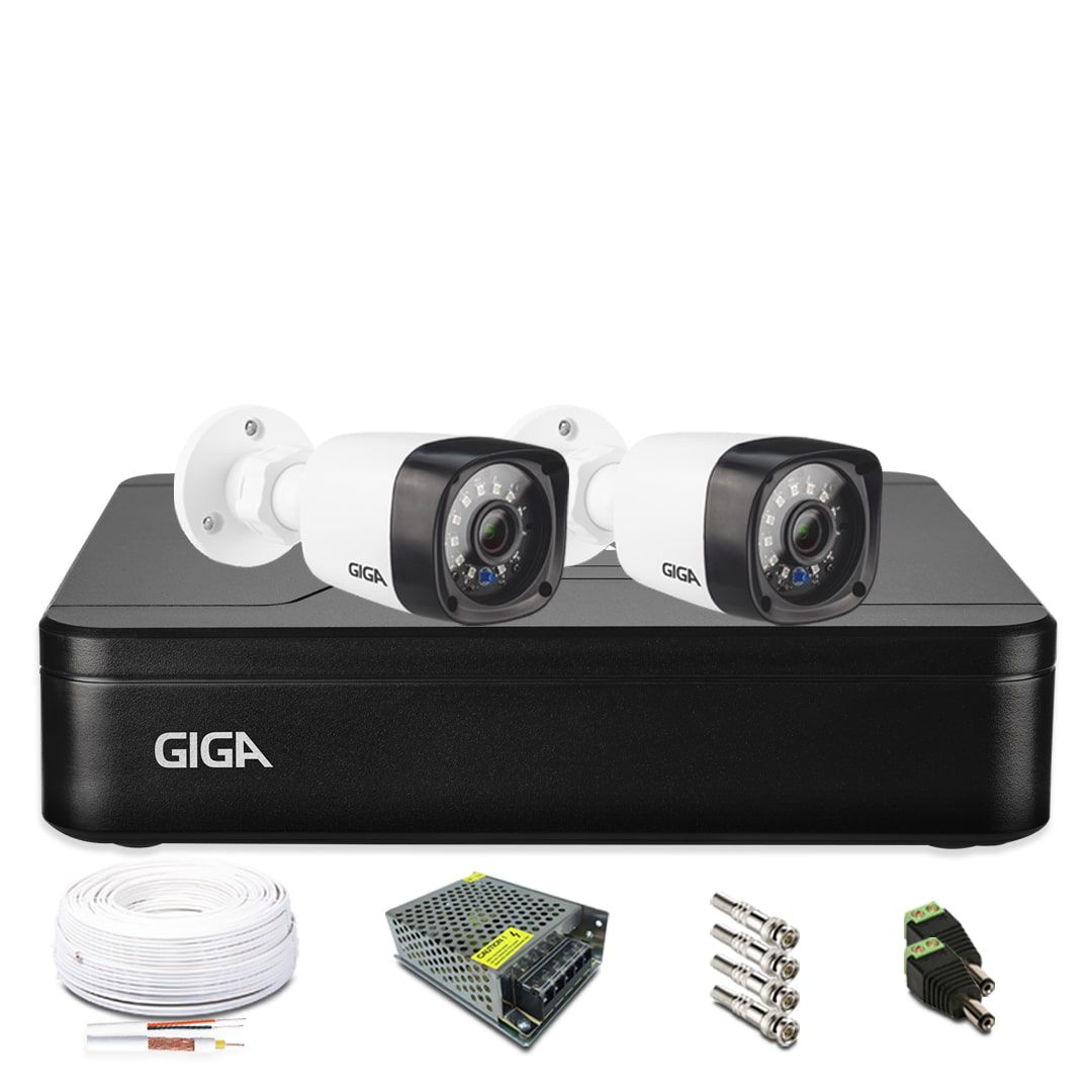 Kit Câmeras de Segurança Giga Security 720p Bullet com DVR 4 Canais