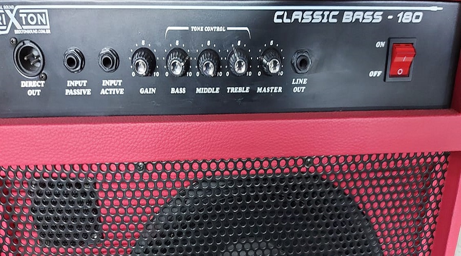 Amplificador de Baixo Brixton Classic Bass 180 Vermelho  - MegaLojaSP