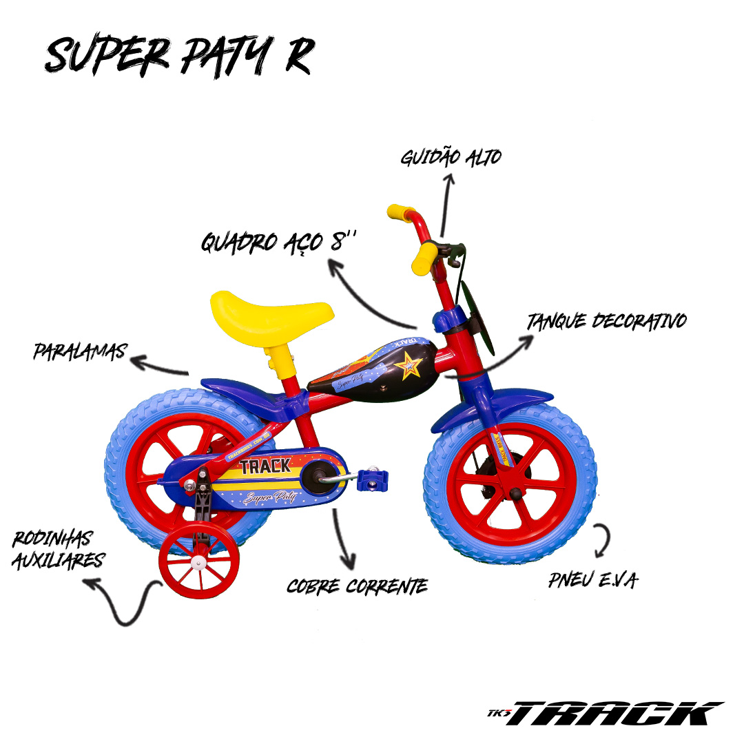 Bicicleta TK3 Track Super Paty Infantil Aro 12