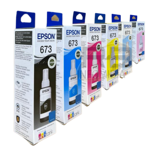 Tinta Epson Original L800 L805 L850 L1800 673 Kit 6 Cores