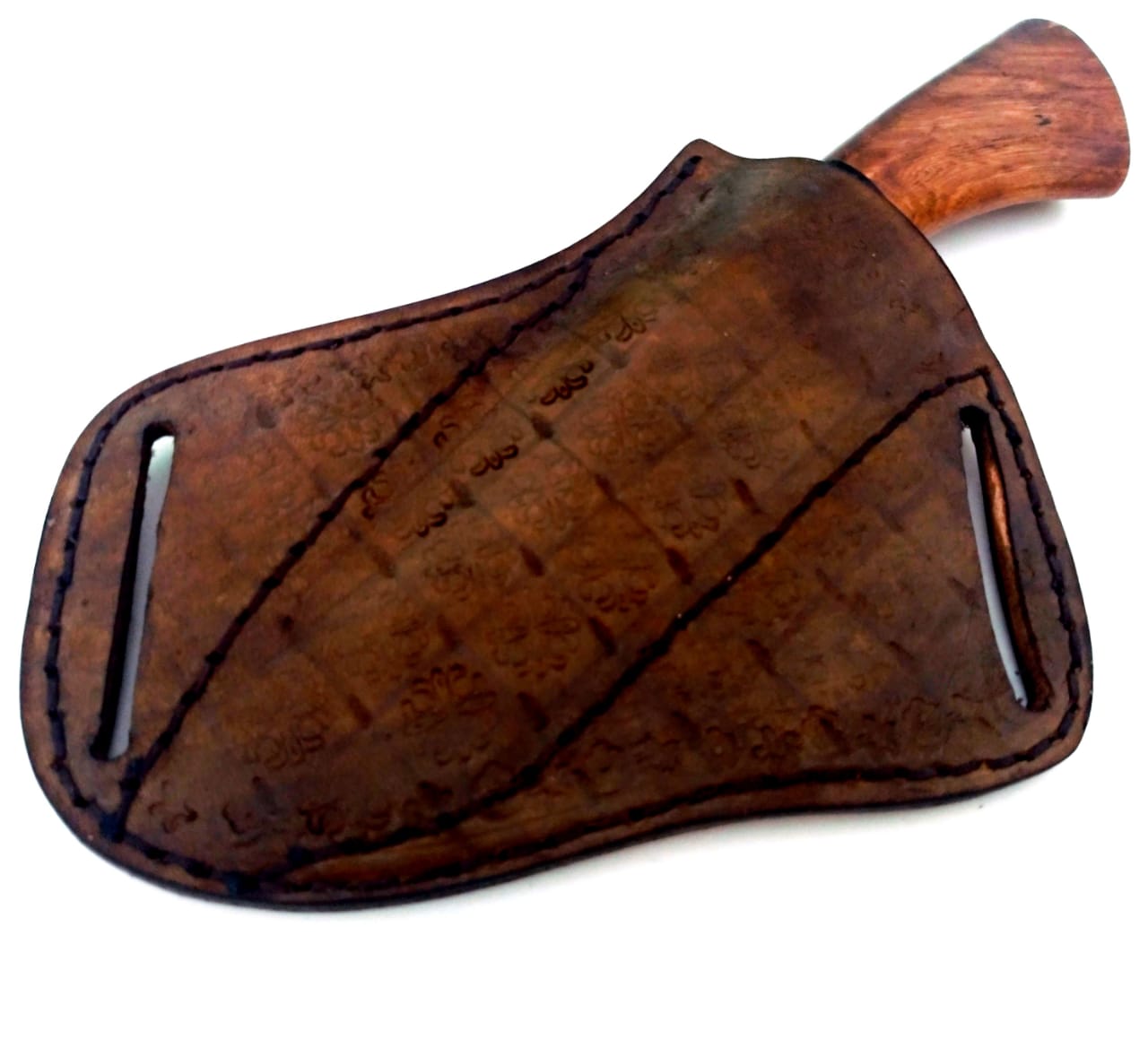 Faca artesanal charuteira forjada em aço de damasco padrão aleatório modificado 4 polegadas 