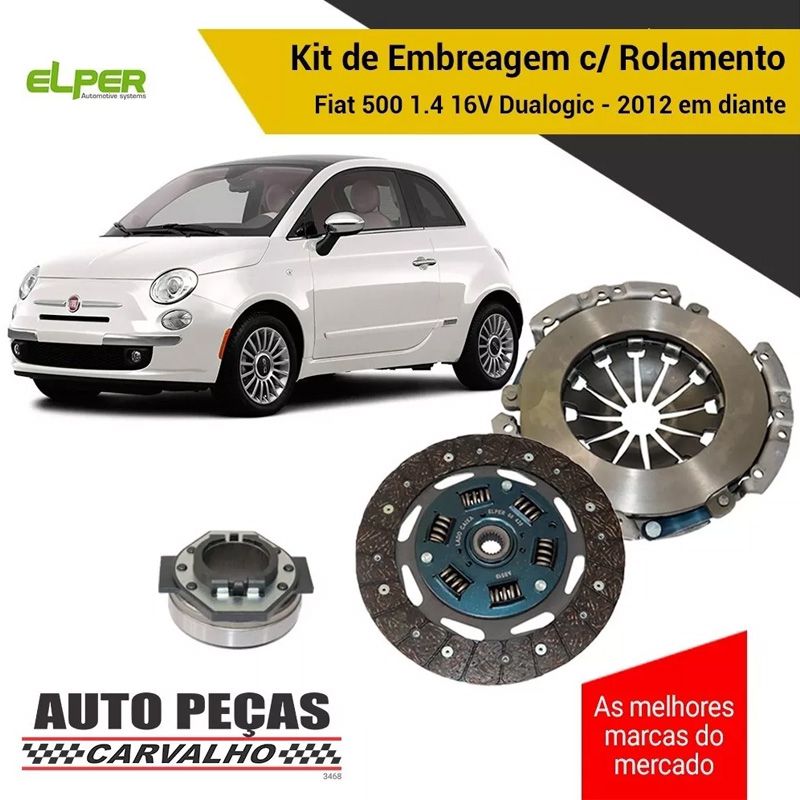 Kit de Embreagem com Rolamento (ELPER) - Fiat 500 1.4 16v - 2012 2013 2014 2015 2016 2017 2018 2019