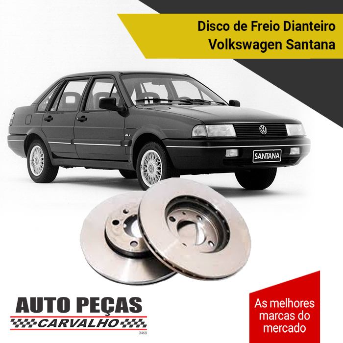 Par Disco Freio Dianteiro Vw Santana 1.8 / 2.0 2002 2003 2004 2005