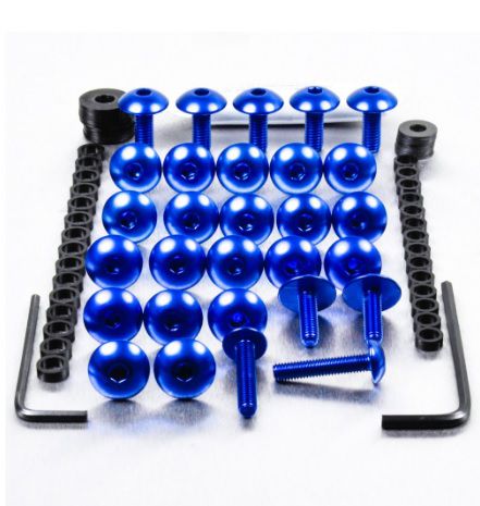 Kit Universal de Parafusos da Carenagem Alumínio Pro-Bolt 50pçs Azul