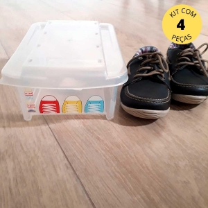 Caixa Organizadora de Sapatos Infantil Kit 4 pç