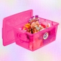 Caixa Organizadora Plástica com Tampa Pink 7,5 lt com 3 un