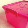 Caixa Organizadora Plástica com Tampa Pink 4 lt com 3 un