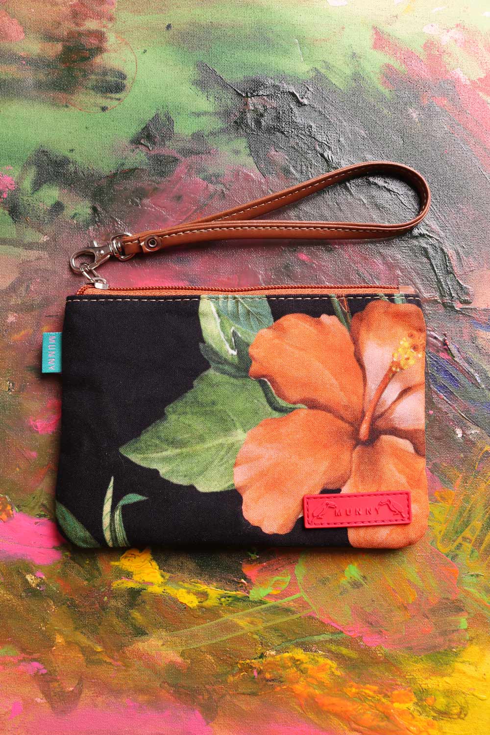 Bolsa de mão com Alça Estampada Floral preta