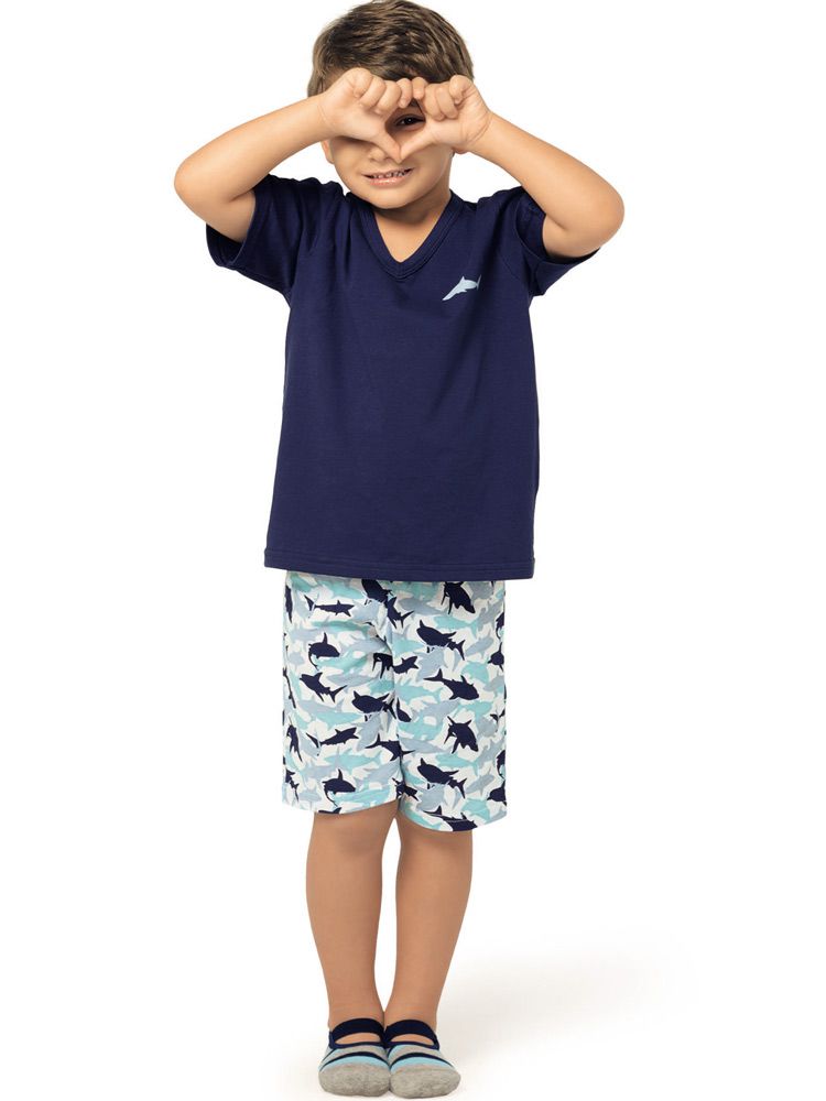 Pijama Infantil Curto Kid Arazul DeMillus 220433 - Foto 0