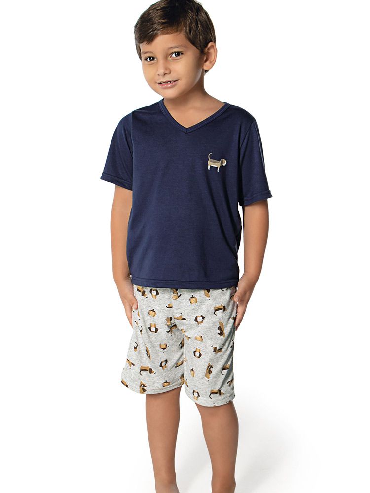 Pijama Infantil Curto Kid Plumbo DeMillus 220906 - Foto 0