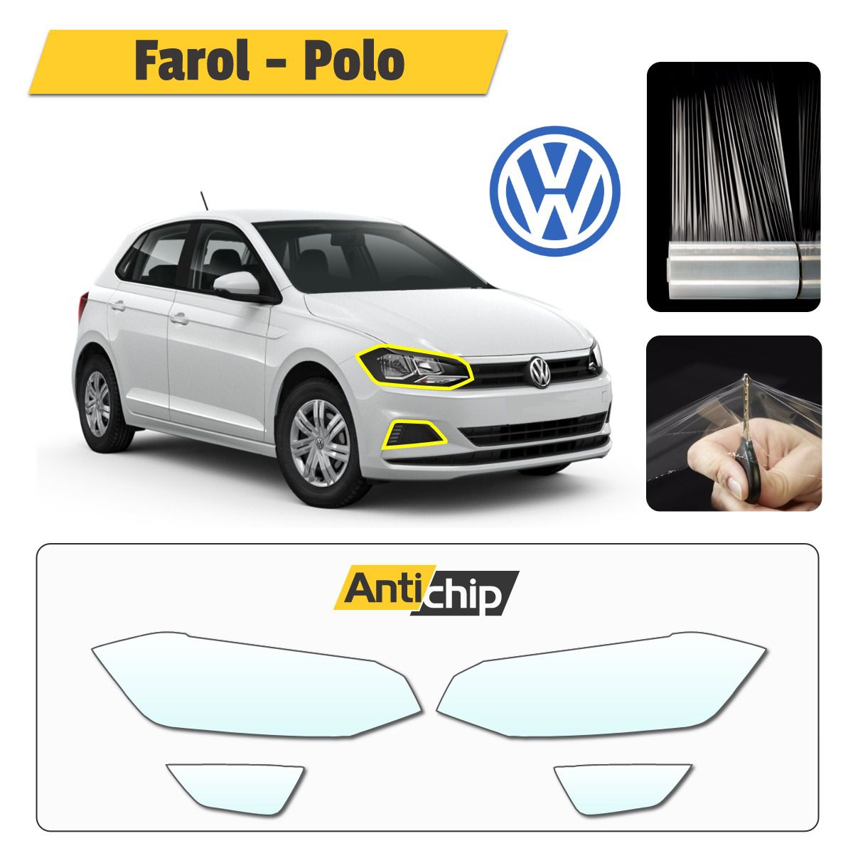 Plícula Protetora de Farol Completo Volkswagen Polo - Antichip