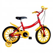 Bicicleta Infantil Aro 16 Masculina Vermelho/Amarelo - Monark