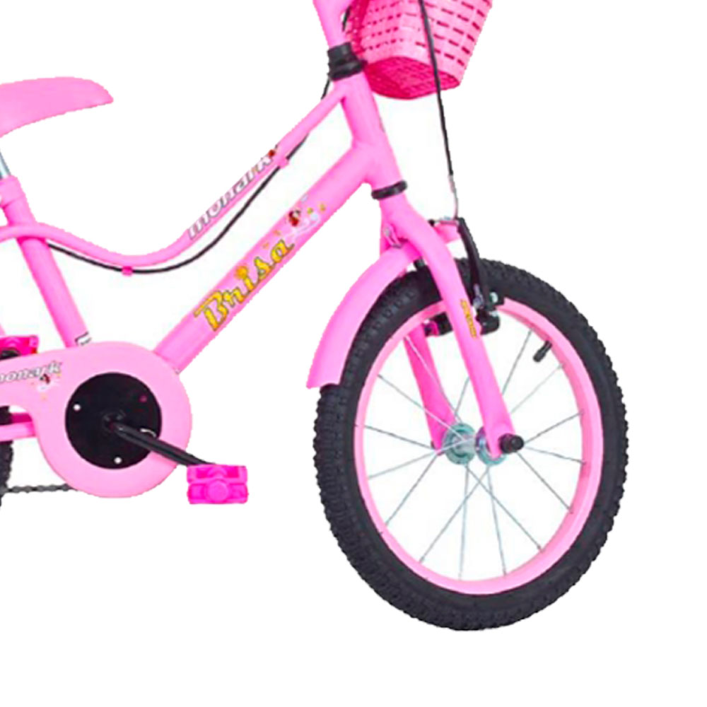 Bicicleta Infantil Brisa Aro 16 Com Cesta e Rodas de Apoio - Monark