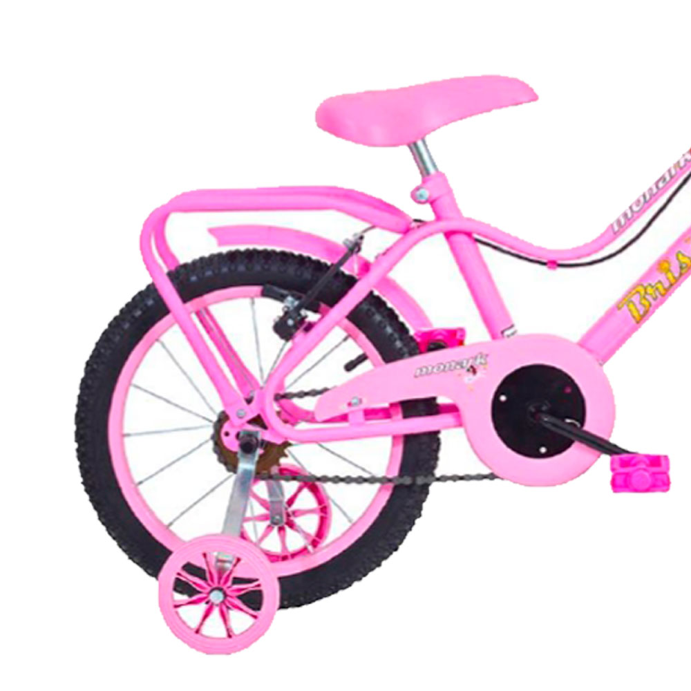 Bicicleta Infantil Brisa Aro 16 Com Cesta e Rodas de Apoio - Monark