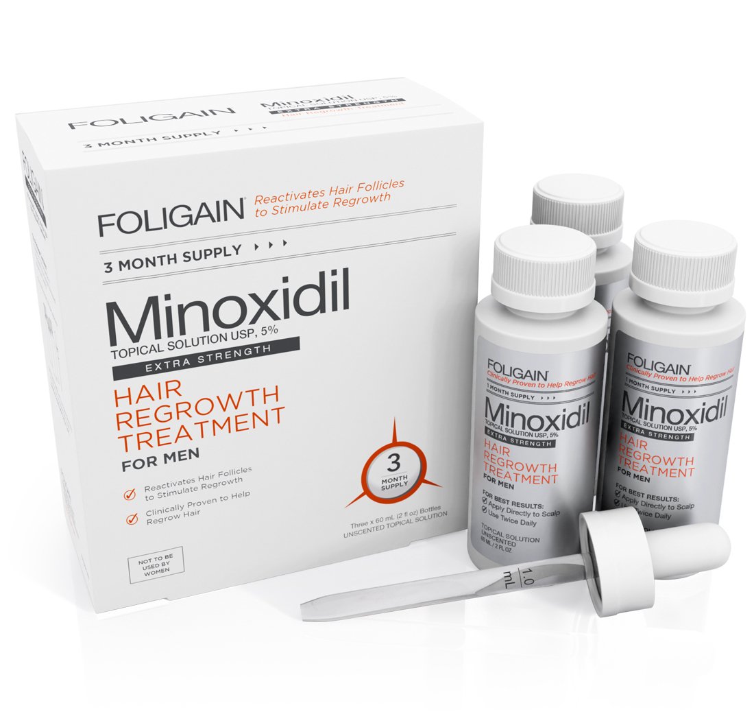 Foligain Minoxidil 5% Fornecimento de 3 meses 180 ml