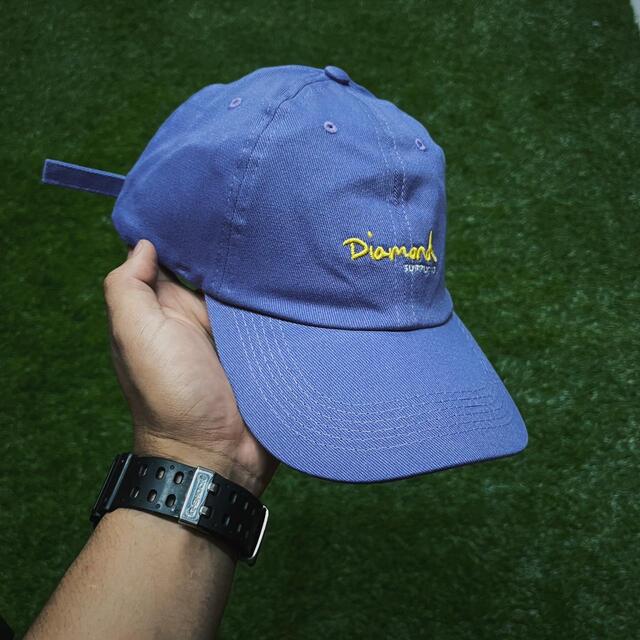 Boné diamond dad hat og script purple