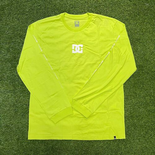 Camiseta dc manga longa minimal stripe amarelo neon 0016