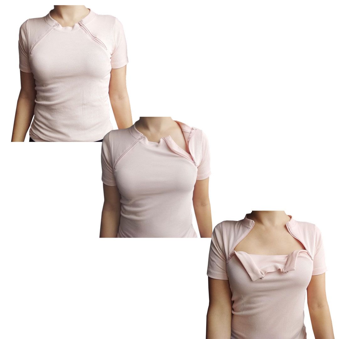 Camiseta Cateter Porth-a-Cath - Quimioterapia - Rosa