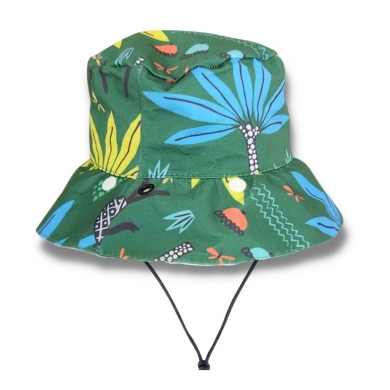 Chapéu Infantil Dupla Face Proteção UV50+ Safari Verde
