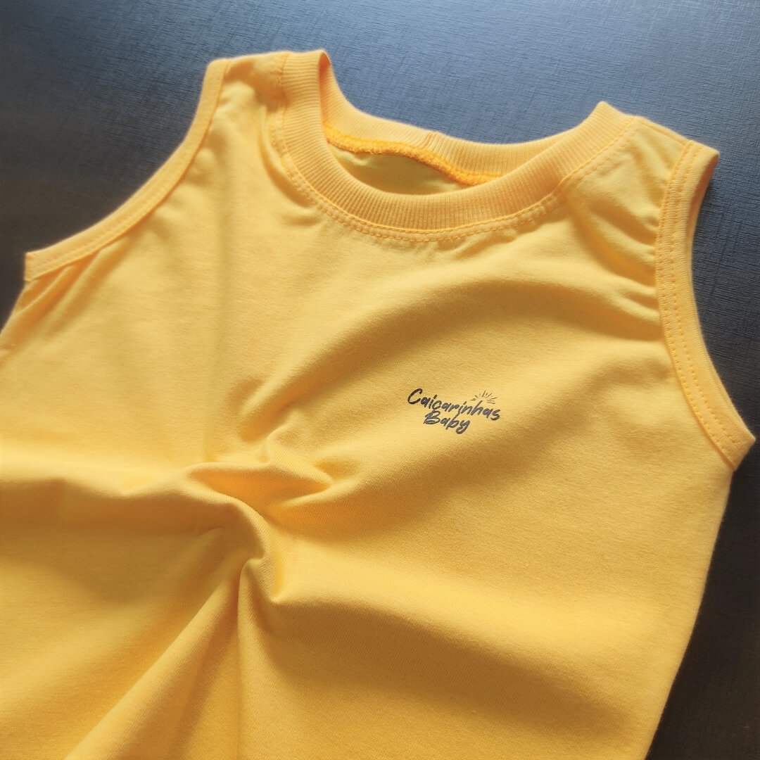 Camiseta Infantil Regata Amarela Basica