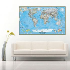 Papel De Parede Decorativo Mapa Mundi Gigante Fosco