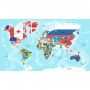 Adesivo Parede Decorativo Mapas Mundi Países Capitais