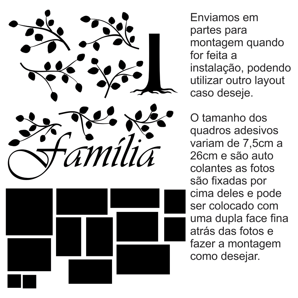 Adesivo Decorativo Árvore Com Fotos Genealógica Família