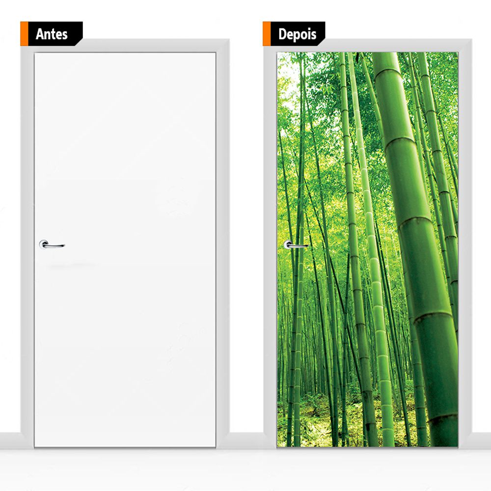 Adesivo Decorativo Para Porta Textura Bambu Flo02