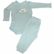 Conjunto Infantil Bebê Menino Body e Calça Suedine 9121