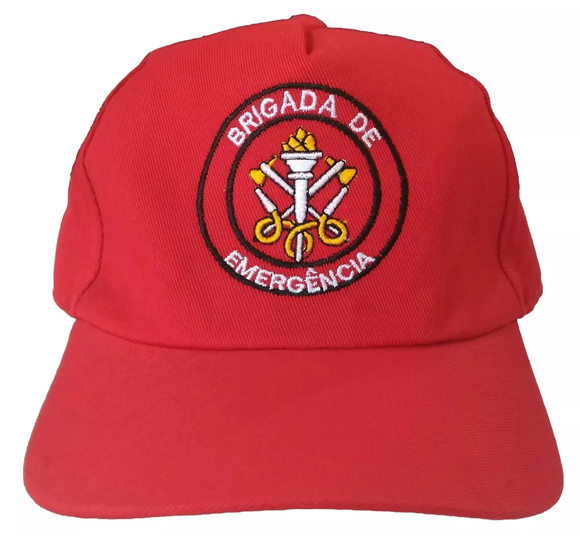 Boné de Brim, modelo Brigada de Emergência, bordado em cores  - CONEXÃO EPI´S, UNIFORMES E BRINDES