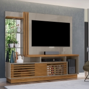 Estante Home Theater Frizz Plus Para Tv 60 Polegadas Fendi Naturale Ar Decor