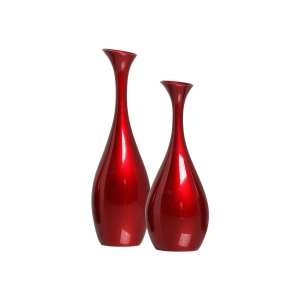 Decoração de Sala Dupla Vaso de Cerâmica Vanguard Vinho Scarlet