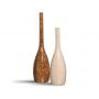 Vaso Decorativo de Cerâmica para Sala e Quarto Dupla Tulipa Marrom e Bege Petra