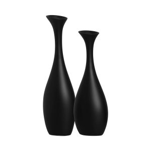 Dupla Vaso Decorativo Preto Fosco de Cerâmica Vanguard para Sala