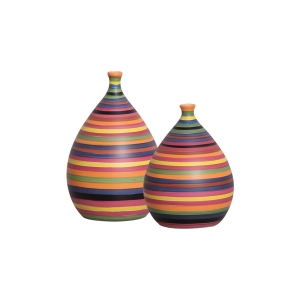 Dupla Vasos de Mesa Decoração em Cerâmica Mimo Colorido