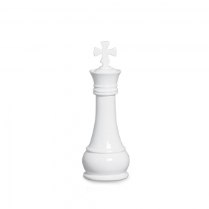 Peça de Xadrez Grande para Decoração Rei Branco Clássico 33x12 cm